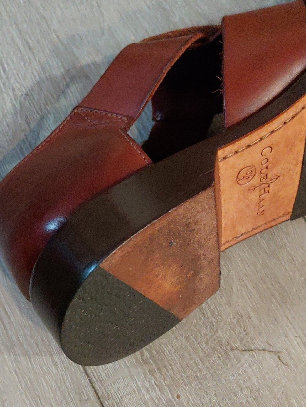 Cole Haan Men's Brown Leather Fisherman Sandals with Buckle - Picture 7 of 7